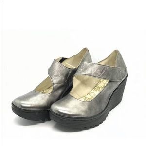 Fly London, pewter maryjanes, size 41/ 10